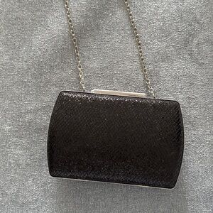 Nordstrom Evening Black Glitter  Clutch